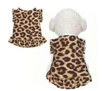 XL Pet Sleeveless Fun leopard print Print T-Shirt Skirt Clothes | Small Medium Cats Puppy Chihuahua Yorkie Dachshund French Bulldog - Lightweight Tank Top Dog Shirt Soft Stretchy Vest