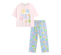 (XL, Pink/Blue) Care Bears Womens/Ladies Character Short-Sleeved Long Pyjama Set