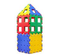 XL Polydron Set 1 - Bright Colours - Large Den Building Outdoor Construction Tiles - Early Years Shape Educational Learning Toy - 12 Pieces - 2 Years +