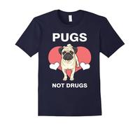 (XL) Pugs Not Drugs Tee shirt Pug Lover Gift Tee Funny Pet Dog Owners tshirt Pug T-Shirt-Father's Day