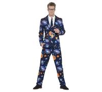 (XL R, Blue) Smiffys Mens Space Costume Suit Set