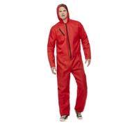 (XL R, Red) Smiffys Unisex Adult Bank Robber Jumpsuit