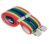 XL Rainbow Mens Trouser Braces Heavy Duty Elastic 4 Clips 48 Inch Extra Long (XL (48 Inches Long))