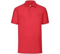 (XL, Red) Fruit of the Loom Mens Pique Polo Shirt