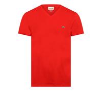 (XL, Red) Lacoste Mens Pima Logo Lightweight V Neck T-Shirt