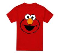 (XL, Red) Sesame Street Unisex Adult Elmo Full Face Heather T-Shirt