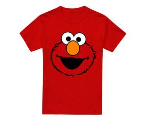 (XL, Red) Sesame Street Unisex Adult Elmo Full Face Heather T-Shirt