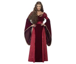 (XL, Red) Smiffys Womens/Ladies Deluxe Medieval Queen Costume