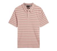 (XL, Red) Ted Baker Mens Striped Waffle Knit Polo Shirt