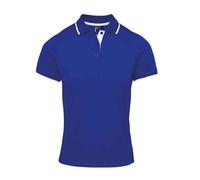 (XL, Royal Blue/White) Premier Womens/Ladies Coolchecker Contrast Pique Polo Shirt