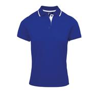 (XL, Royal/White) Premier Womens/Ladies Contrast Coolchecker Polo Shirt