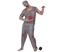 (XL) Scary Zombie Prisoner Costume for Men