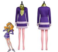 (XL) Scooby Cosplay Doo Where Are You Daphne Blake Cosplay Costume Dress Outfits Halloween Carnival Suit