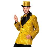 xL Sequin Jacket withSatin Collar - Gold Costume Extra Large for 80s MJ Jacko Music Fancy Dress