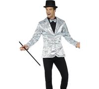 (XL, Silver) Smiffys Mens Sequins Costume Jacket