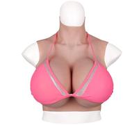 XL Size 8th Generation Silicone Breast Plate with Silicone Filler XL Flocking Breastplate Very Very Soft (Beige, XL-S Cup)