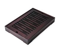 XL Size Bamboo Chinese Tea Tray - 15.6 x 10.9 inch Japanese Tea Serving Tray, Gongfu Tea Table Set with Reservoir Type Water Storage Box Kong Fu Tea Tray