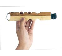XL Size Wooden Handle Coconut Grater - Durable Sharp Stainless Steel Blade Shredder & Multi-Purpose Rasp for Easy Use Efficient Shredding Tool