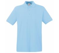 (XL, Sky Blue) Fruit Of The Loom Premium Mens Short Sleeve Polo Shirt