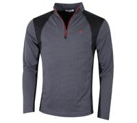 (XL, Slate/Red) Calvin Klein Mens 2026 Micro Grid CK 1/2 Zip Mid Layer Baselayer
