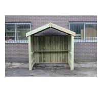 XL Smoking Shelter with Apex Roof - Timber - Minimal Assembly Required Churnet Valley Garden Furniture Ltd Brown One Size