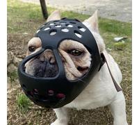 (XL) Soft Silicone Short Snout Dog Muzzle for Flat - Faced Breeds (French Bulldog, Shih Tzu, Pug) - Prevents Biting, Chewing, Licking During Grooming, Allo