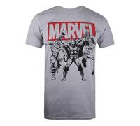 (XL, Sports Grey Marl) Marvel Mens Trio Heroes T-Shirt