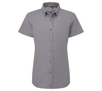 (XL, Steel Grey) Premier Womens/Ladies Supreme Oxford Short-Sleeved Formal Shirt