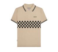 (XL, Stone/Black) Lambretta Mens SS25 Two Tone Tipped Polo Shirt