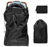 XL Stroller Travel Bag for Airplane, 117x53x33cm Waterproof Pram Cover Child Seat Dust Bag Bedroom Storage Bag, 600D Oxford Drawstring Closure, Large Portable Foldable with Carry Strap, Black