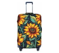 XL Suitcase Cover Protector â€“ Spring Sunflowers Retro Flowers Print Luggage Case for Women & Girls, Travel Accessories, Aesthetic Tags