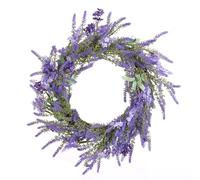 XL Summer bWreath Natural Grapevine Garland Ornament Floral Evergreen Wreaths for Front Door Premium Summer Decoration 50cm (Lavender)