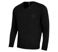 (XL, True Black Tonal) Callaway Golf Mens 2025 Ace Long Sleeve V-Neck 12 Gague Sweater