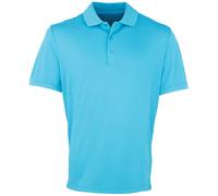 (XL, Turquoise) Premier Mens Coolchecker Pique Short Sleeve Polo T-Shirt