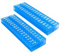 XL Twice-a-Day Monthly Pill Box Planner Set, 31 Day AM & PM Medication Organizer, 2 Vitamin Holders for One Month (XL - 31 Day AM/PM - Blue)