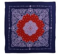 XL Two Tone Paisley Bandana Bandanna Lightweight Cotton-Navy/Red