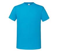 (XL UK, Azure Blue) Fruit Of The Loom Mens Iconic 195 Ringspun Premium Tshirt