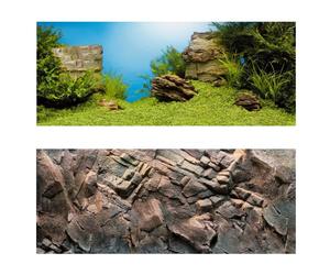 (XL, Underwater Landscape/Dark Rock) Juwel Aquarium Double Sided Poster Background