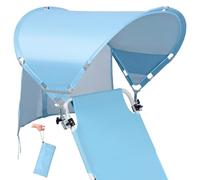 XL Universal Beach Chair Umbrella Canopy, UPF 50+ Chair Sun Shade Attachment with Adjustable Clamp for Camping, Lawn, Wheelchair, Tanning, Zero Gravity, Lounge, Fishing, Outdoor Chairs, Oversized