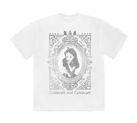 (XL, White) Alice In Wonderland Curiouser & Curiouser T Shirt