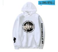 (XL, White) Billie Eilish Sweatshirt Rapper Loose Plus Size Hoodie
