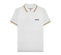 (XL, White/Black/Gold) Lambretta Mens Twin Tip Polo Shirt