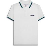 (XL, White/Cameo/Navy/Sky) Lambretta Mens Target Triple Tipped Retro Polo Shirt