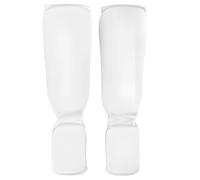 Xl White Cotton Shin And Instep Protector, Taekwondo Gear, Martial Arts Protective Guard For Adults