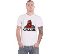(XL, White) Deadpool T Shirt Deadpool Call Me Logo new Official Marvel Mens White
