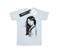 (XL, White) Disney Womens/Ladies Mulan Sketch Cotton Boyfriend T-Shirt