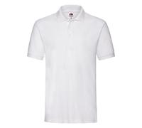 (XL, White) Fruit of the Loom Mens Premium Pique Polo Shirt