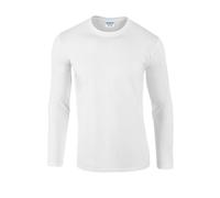 (XL, White) Gildan Unisex Adult Softstyle Long-Sleeved T-Shirt