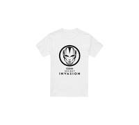 (XL, White) Marvel Mens Secret Invasion Mono Badge T-Shirt