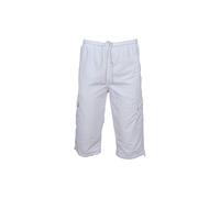 (XL, White) Mens 3/4 Shorts Trousers mesh Lined Bottoms